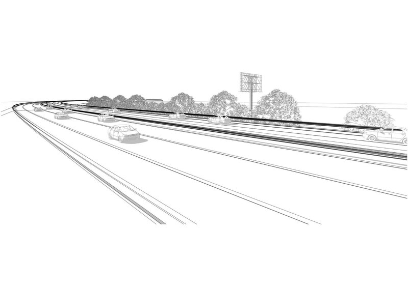 A1 Simeria, panou publicitar gigant (14x8 m), vizibilitate maxima.